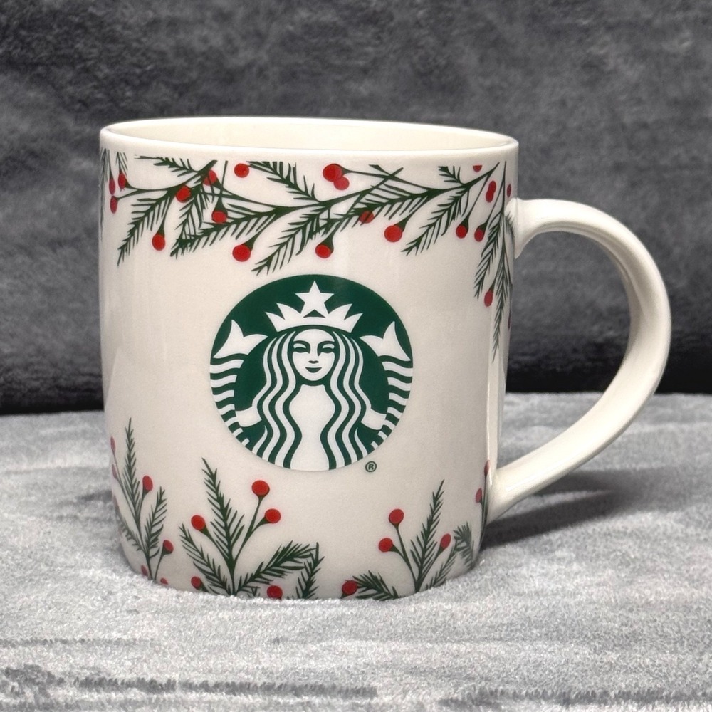 Starbucks 2020 Holiday Pine Berry Coffee Mug 12oz New Bone China Christmas Siren
